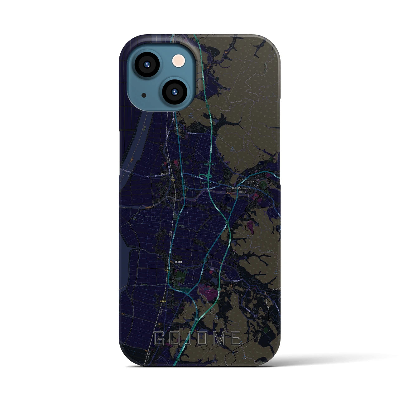 【五城目（秋田県）】地図柄iPhoneケース（バックカバータイプ）