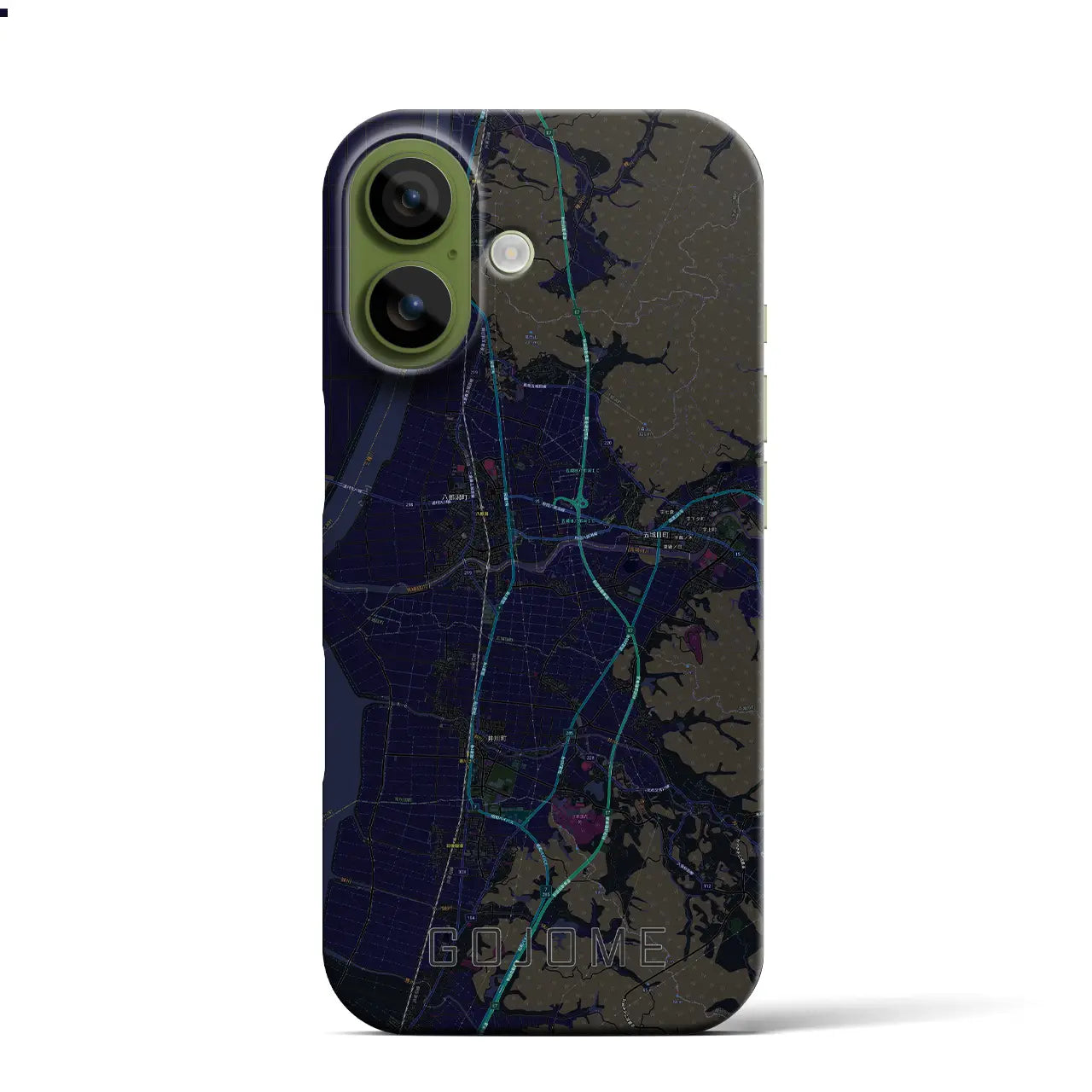 【五城目（秋田県）】地図柄iPhoneケース（バックカバータイプ）