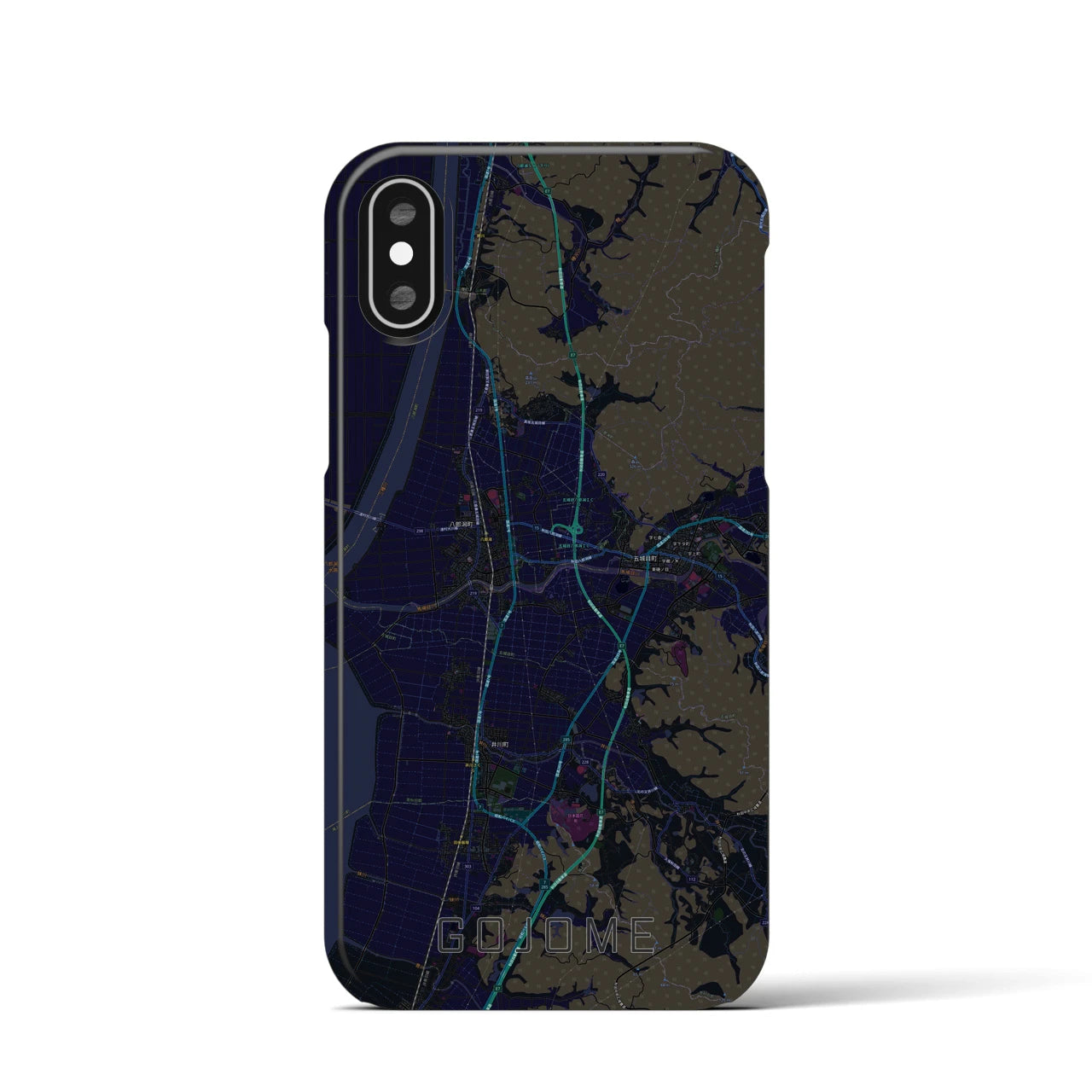 【五城目（秋田県）】地図柄iPhoneケース（バックカバータイプ）