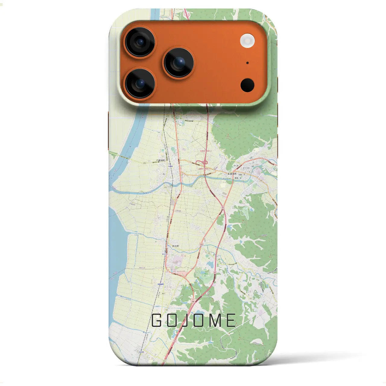 【五城目（秋田県）】地図柄iPhoneケース（バックカバータイプ）