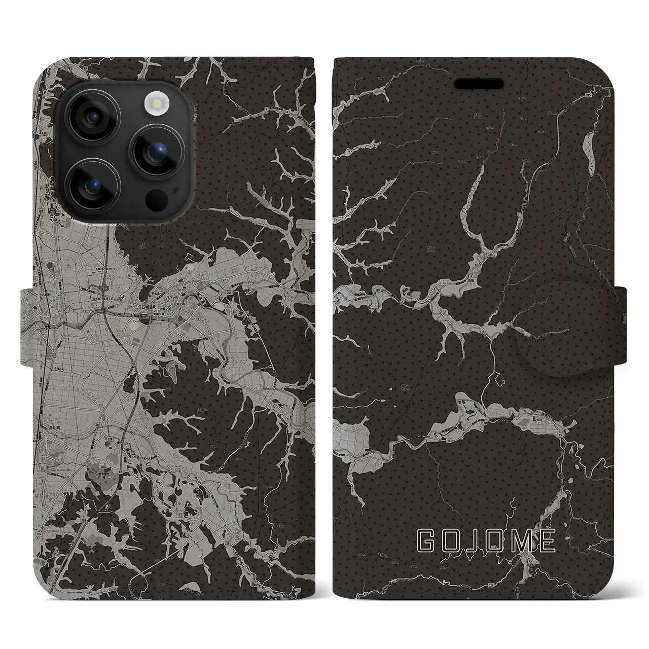 【五城目（秋田県）】地図柄iPhoneケース（手帳タイプ）