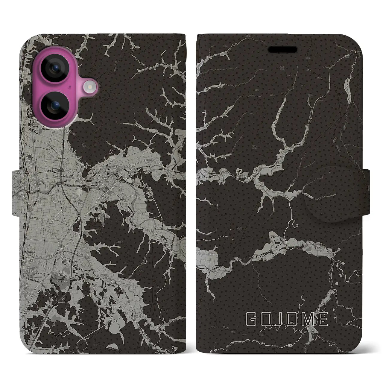 【五城目（秋田県）】地図柄iPhoneケース（手帳タイプ）