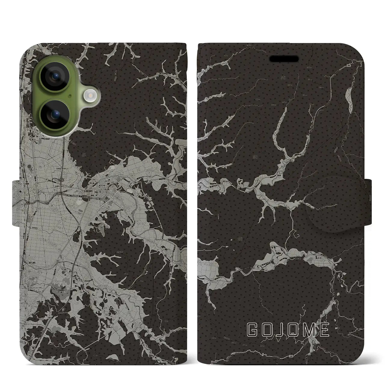 【五城目（秋田県）】地図柄iPhoneケース（手帳タイプ）