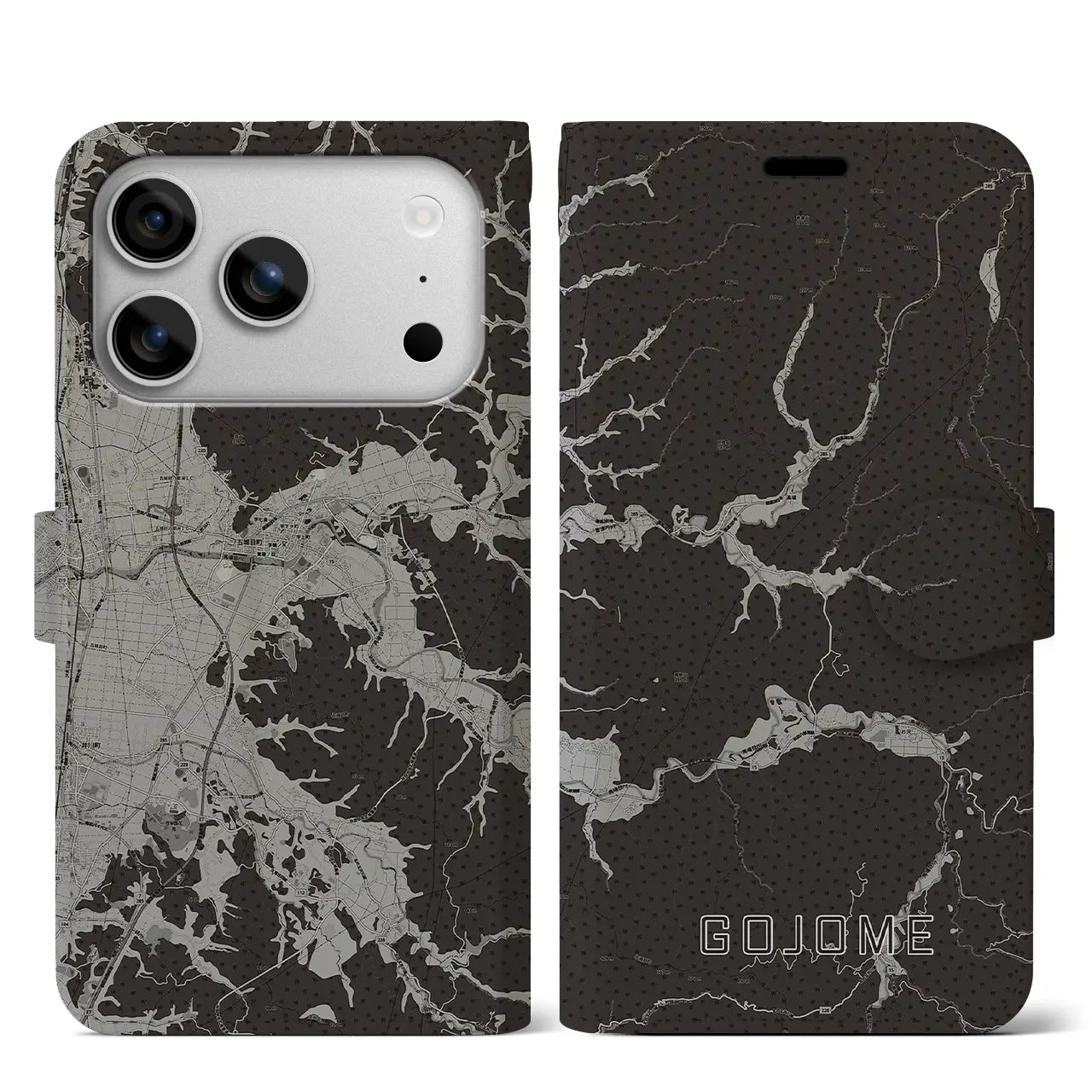 【五城目（秋田県）】地図柄iPhoneケース（手帳タイプ）