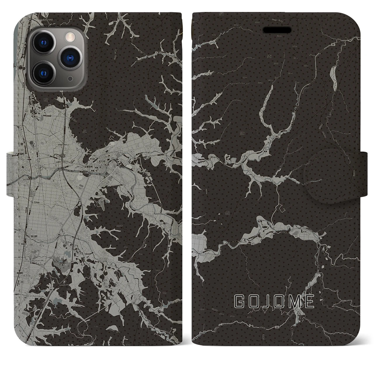 【五城目（秋田県）】地図柄iPhoneケース（手帳タイプ）