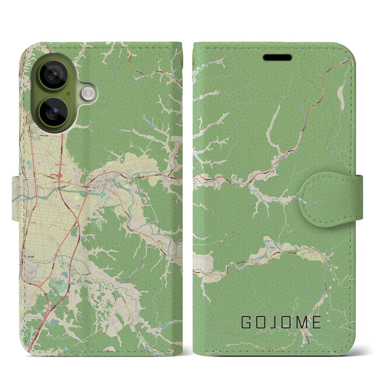 【五城目（秋田県）】地図柄iPhoneケース（手帳タイプ）