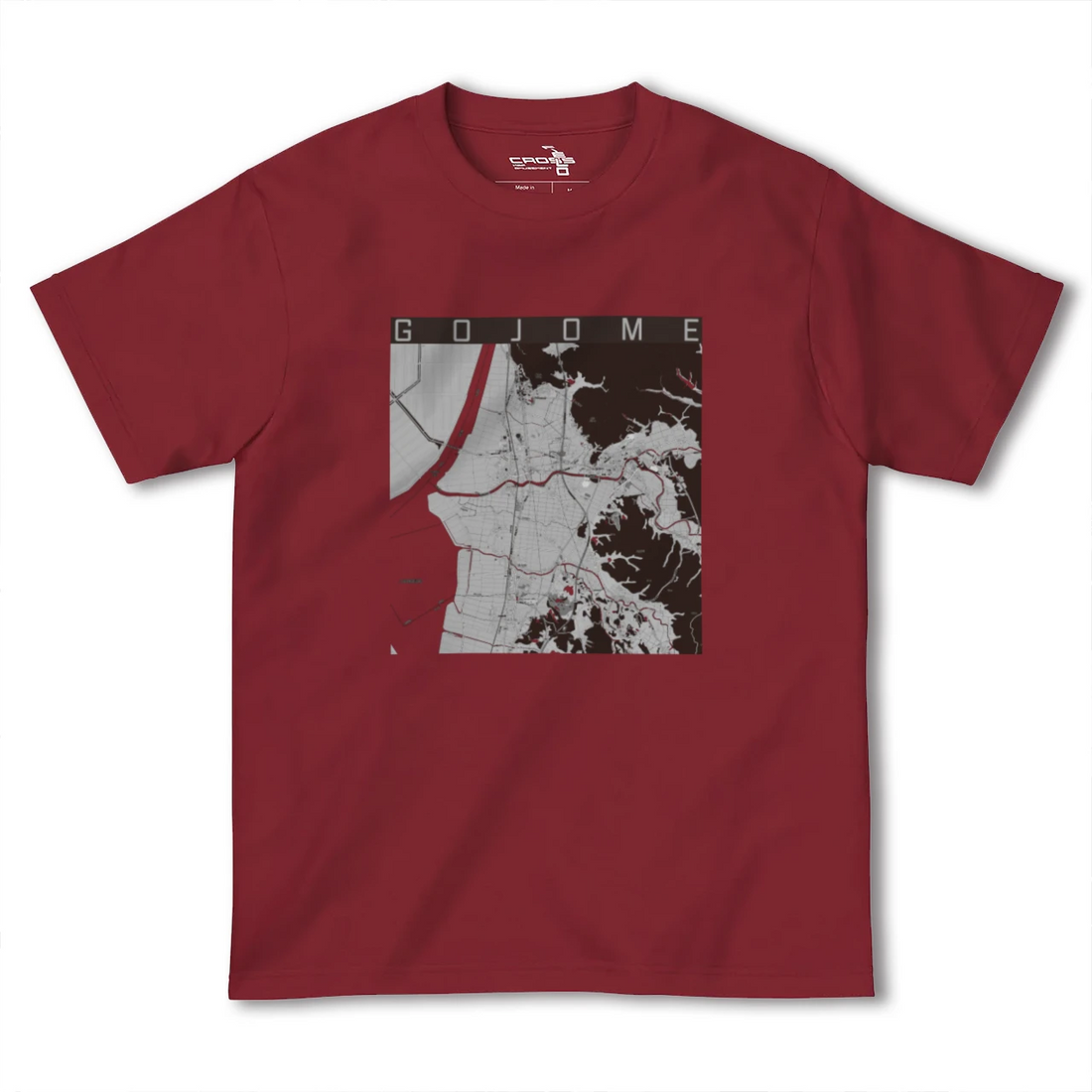 【五城目(秋田県)】地図柄ヘビーウェイトTシャツ