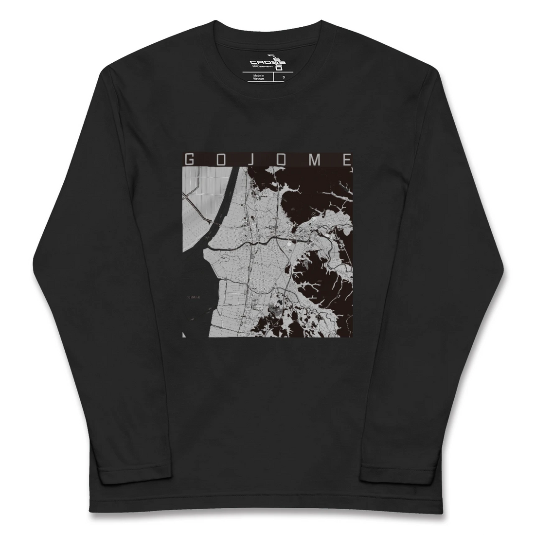 【五城目(秋田県)】地図柄ロングスリーブTシャツ