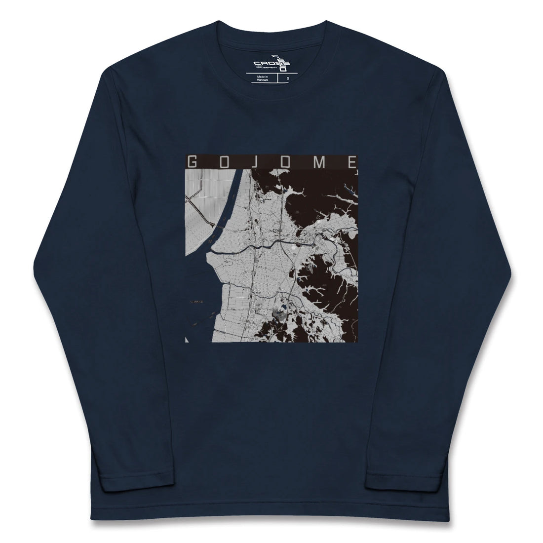 【五城目(秋田県)】地図柄ロングスリーブTシャツ