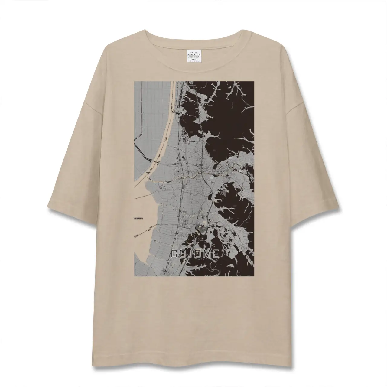 【五城目（秋田県）】地図柄ビッグシルエットTシャツ