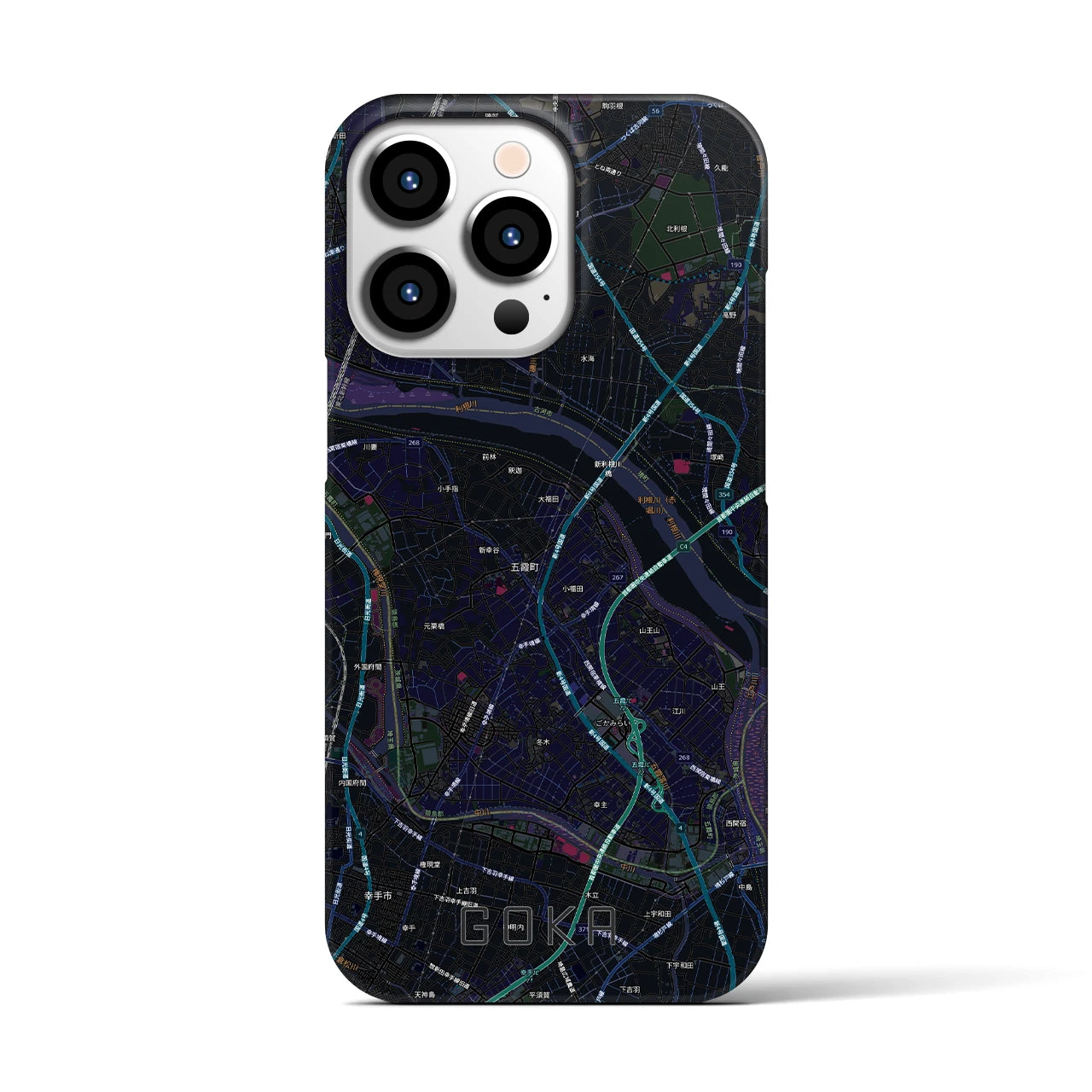 【五霞（茨城県）】地図柄iPhoneケース（バックカバータイプ）