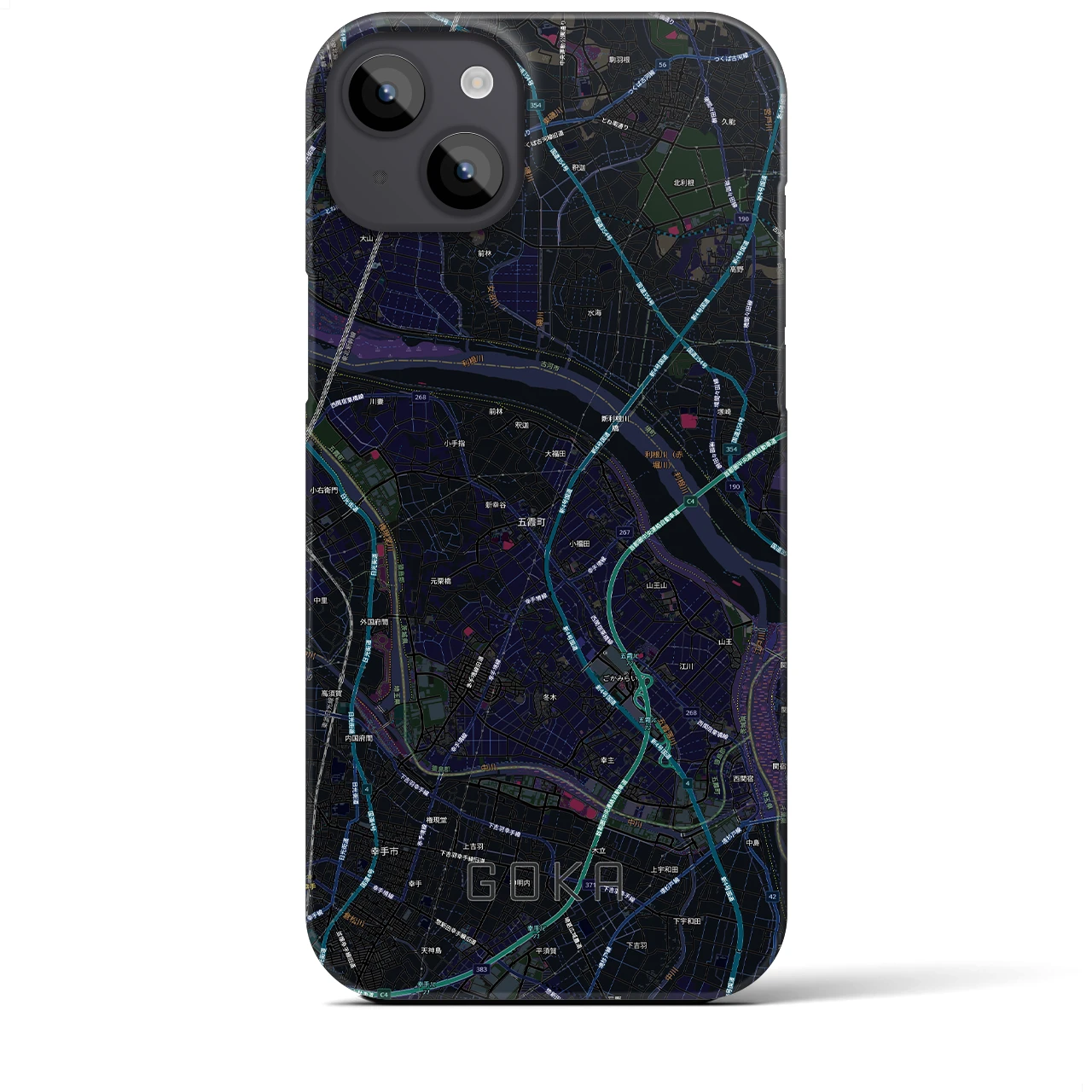 【五霞（茨城県）】地図柄iPhoneケース（バックカバータイプ）