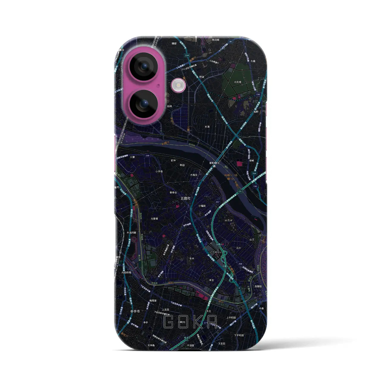 【五霞（茨城県）】地図柄iPhoneケース（バックカバータイプ）