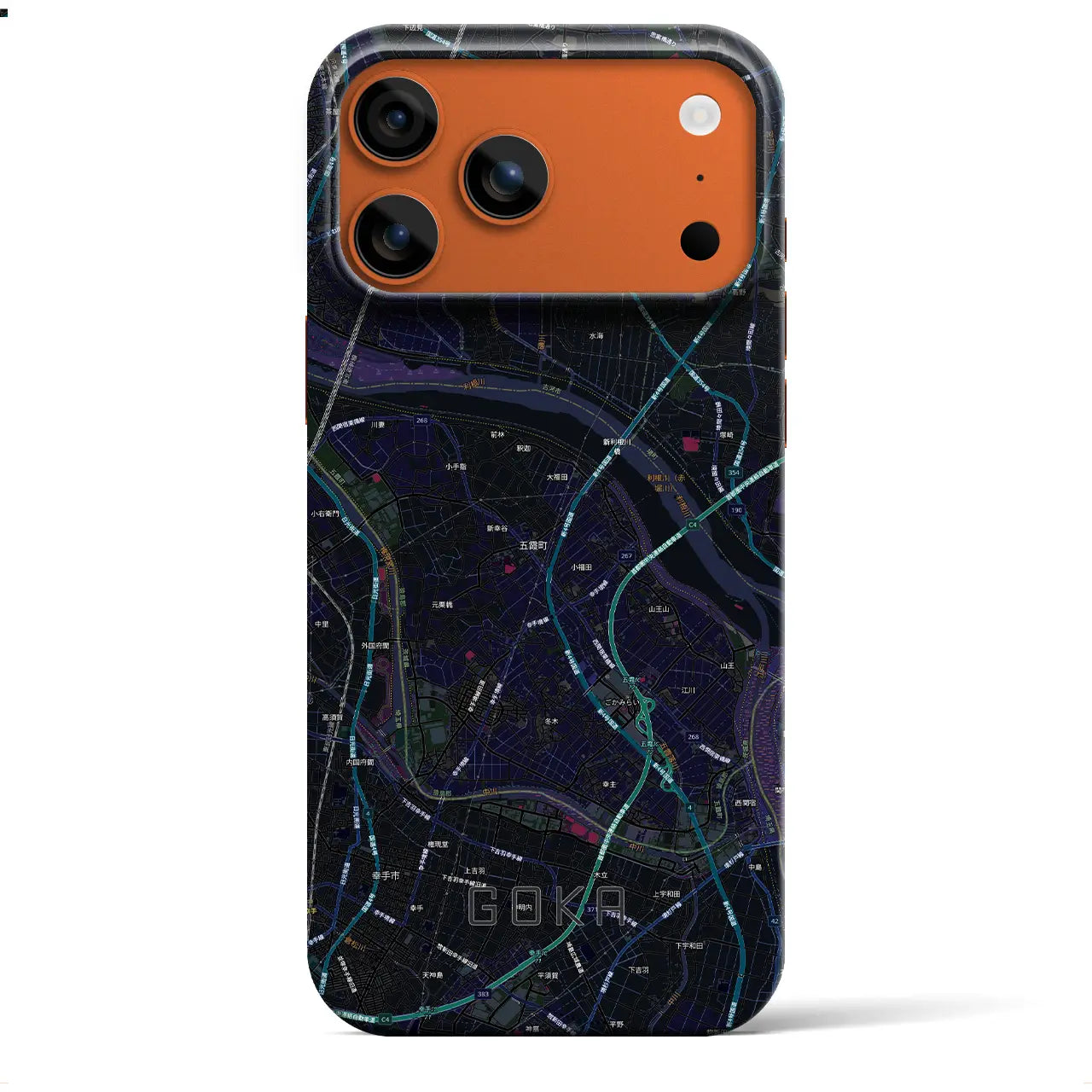 【五霞（茨城県）】地図柄iPhoneケース（バックカバータイプ）