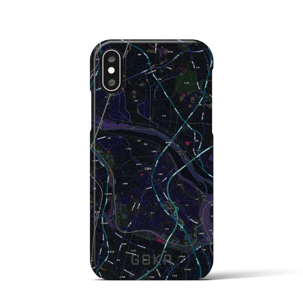 【五霞（茨城県）】地図柄iPhoneケース（バックカバータイプ）