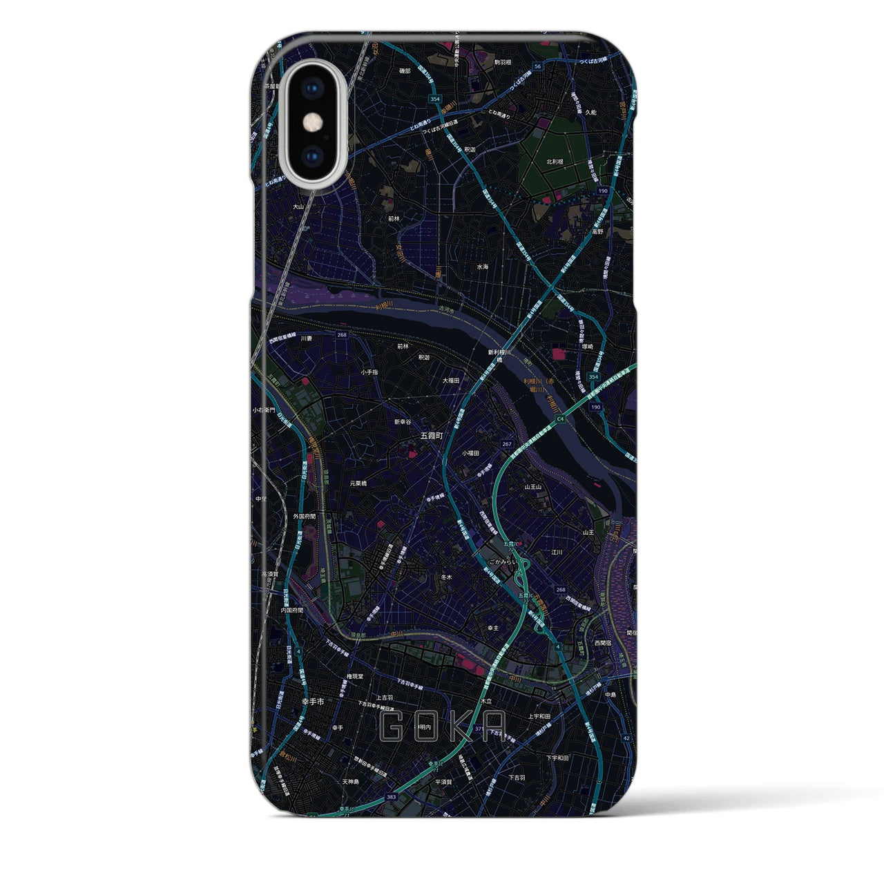 【五霞（茨城県）】地図柄iPhoneケース（バックカバータイプ）