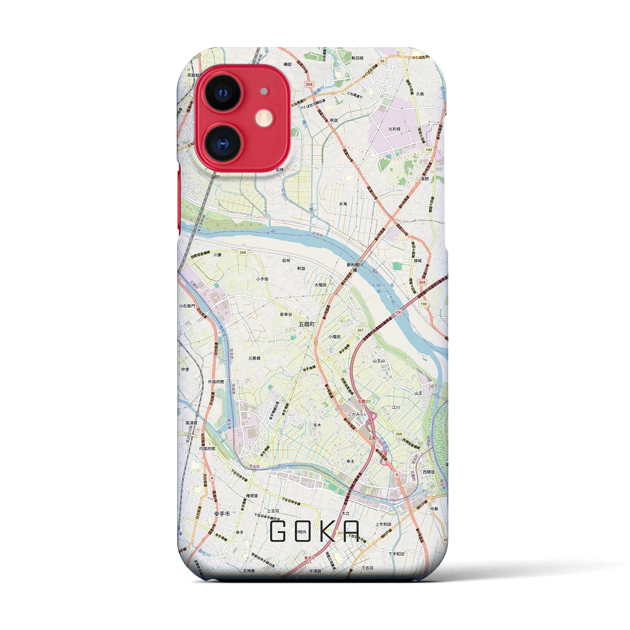 【五霞（茨城県）】地図柄iPhoneケース（バックカバータイプ）