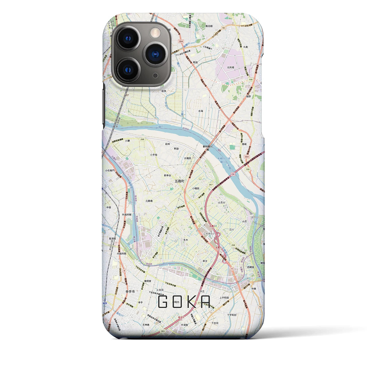 【五霞（茨城県）】地図柄iPhoneケース（バックカバータイプ）