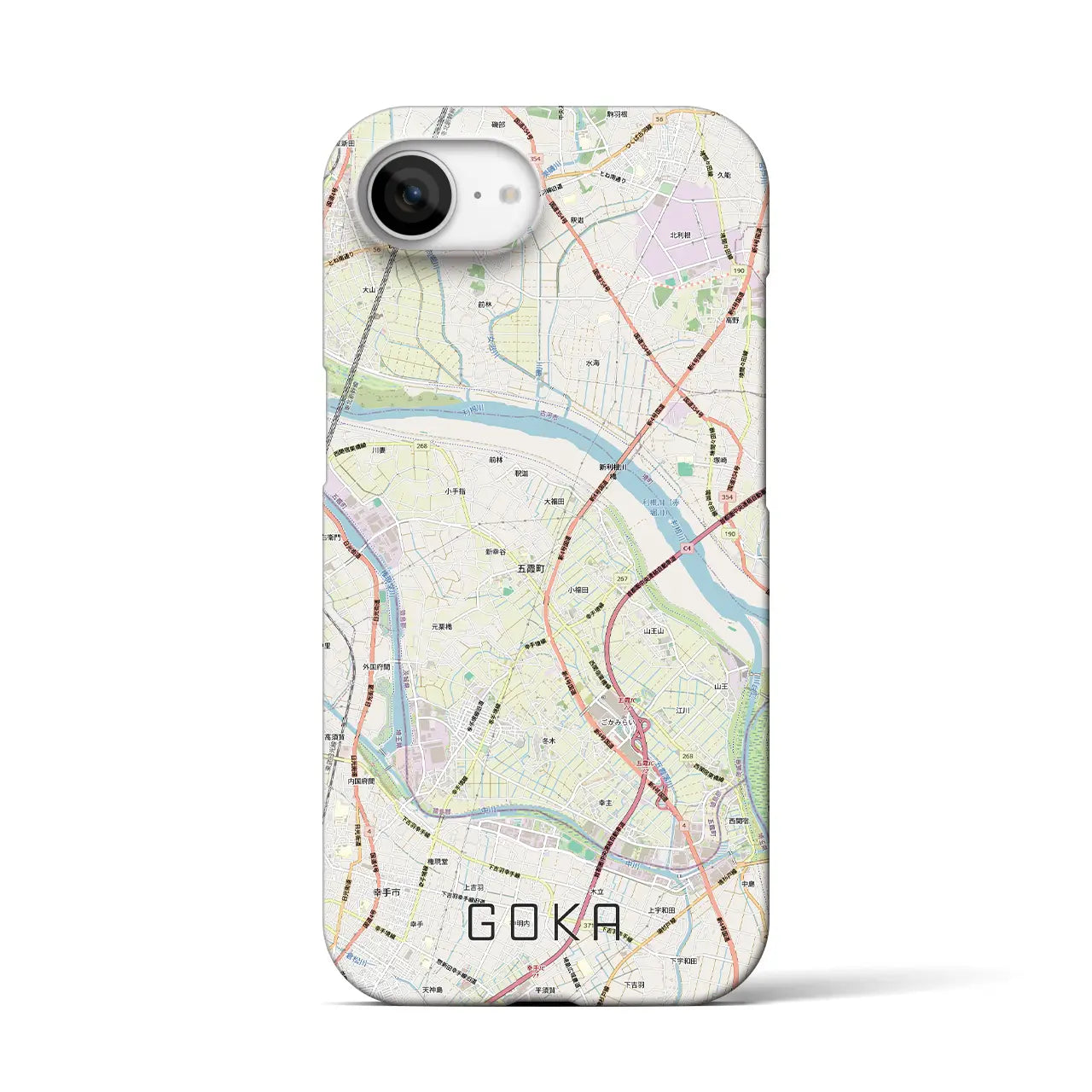 【五霞（茨城県）】地図柄iPhoneケース（バックカバータイプ）