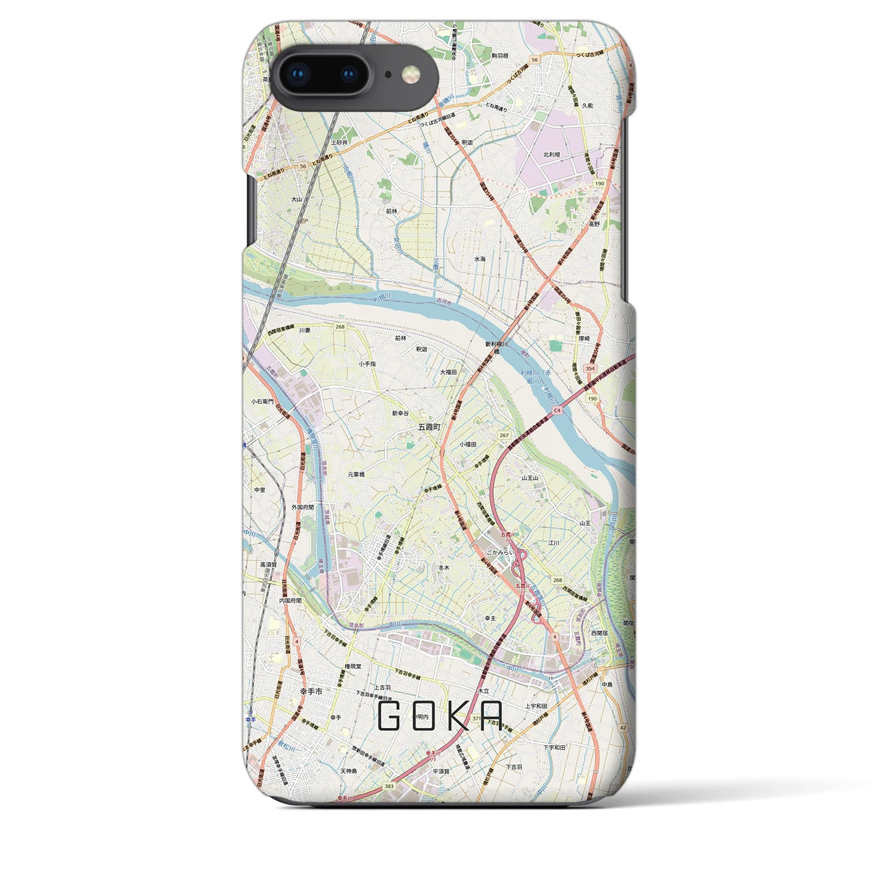 【五霞（茨城県）】地図柄iPhoneケース（バックカバータイプ）