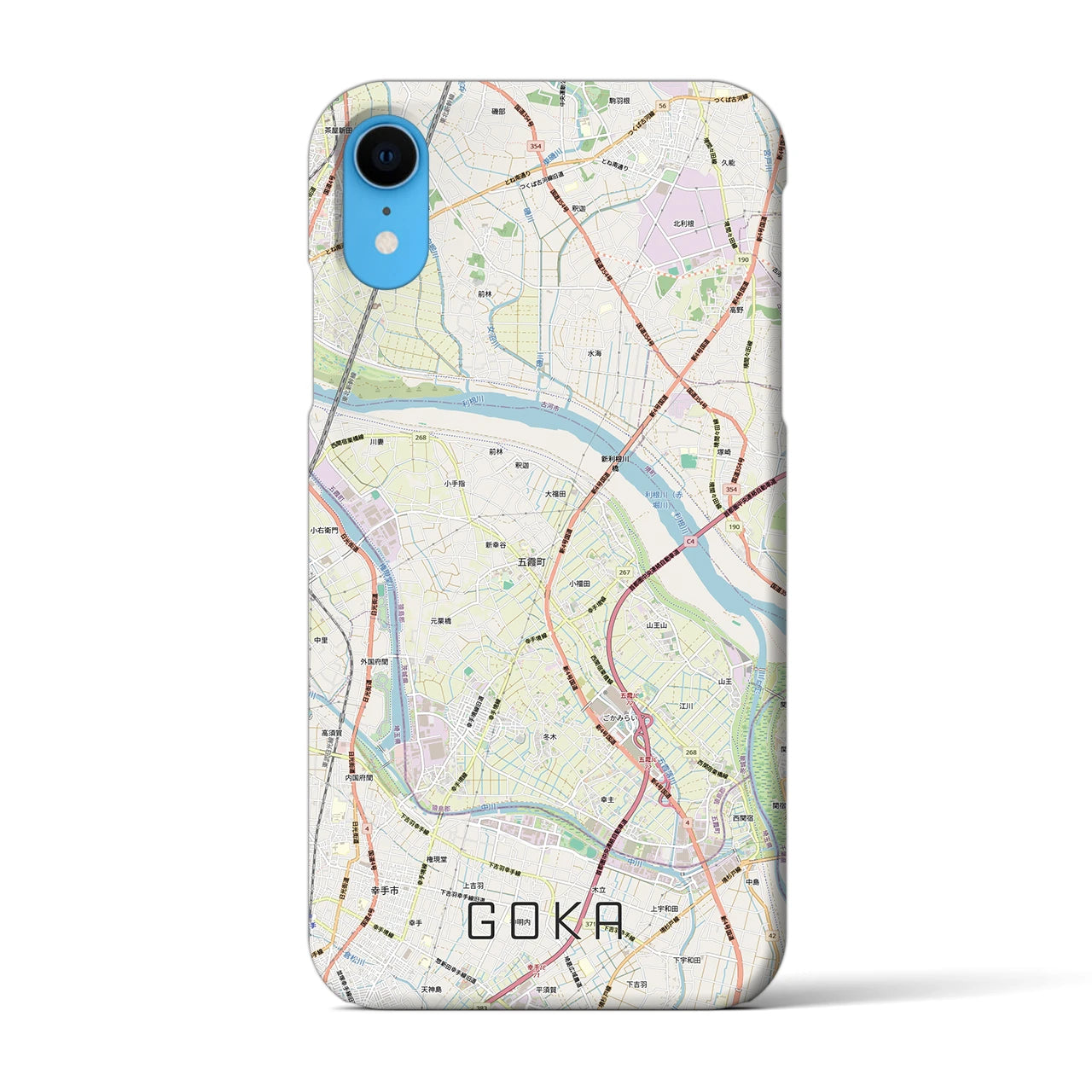 【五霞（茨城県）】地図柄iPhoneケース（バックカバータイプ）