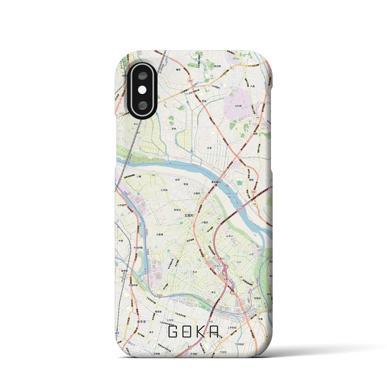 【五霞（茨城県）】地図柄iPhoneケース（バックカバータイプ）