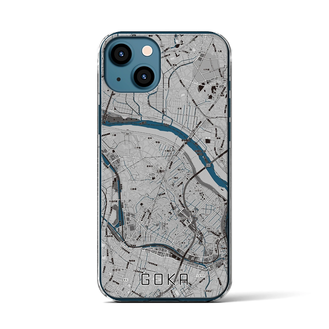 【五霞（茨城県）】地図柄iPhoneケース（クリアタイプ）