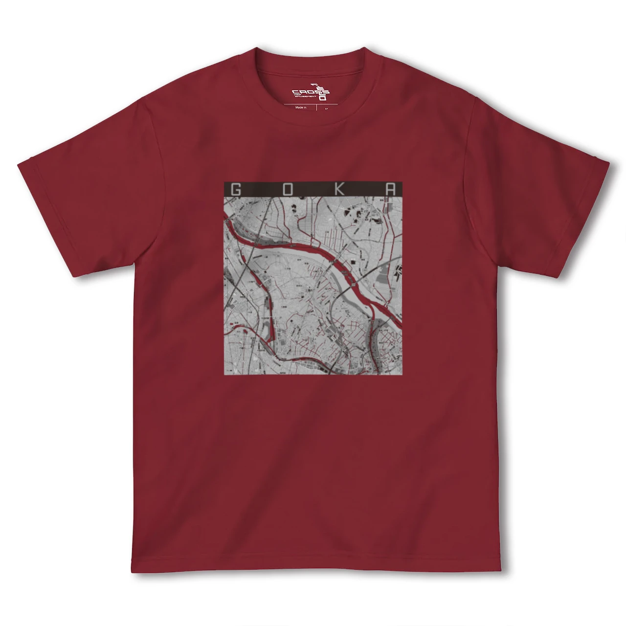 【五霞（茨城県）】地図柄ヘビーウェイトTシャツ