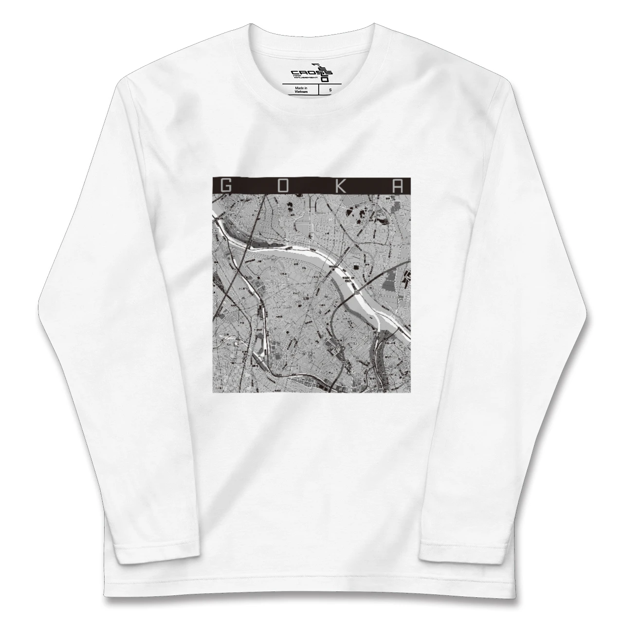 【五霞（茨城県）】地図柄ロングスリーブTシャツ
