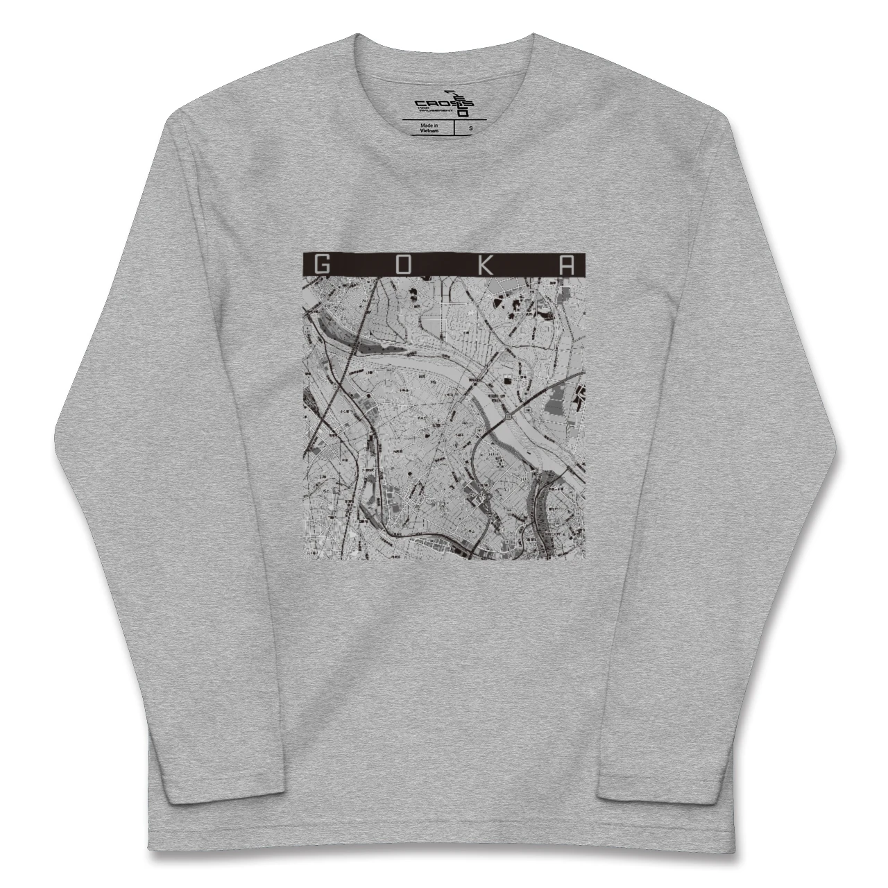 【五霞（茨城県）】地図柄ロングスリーブTシャツ