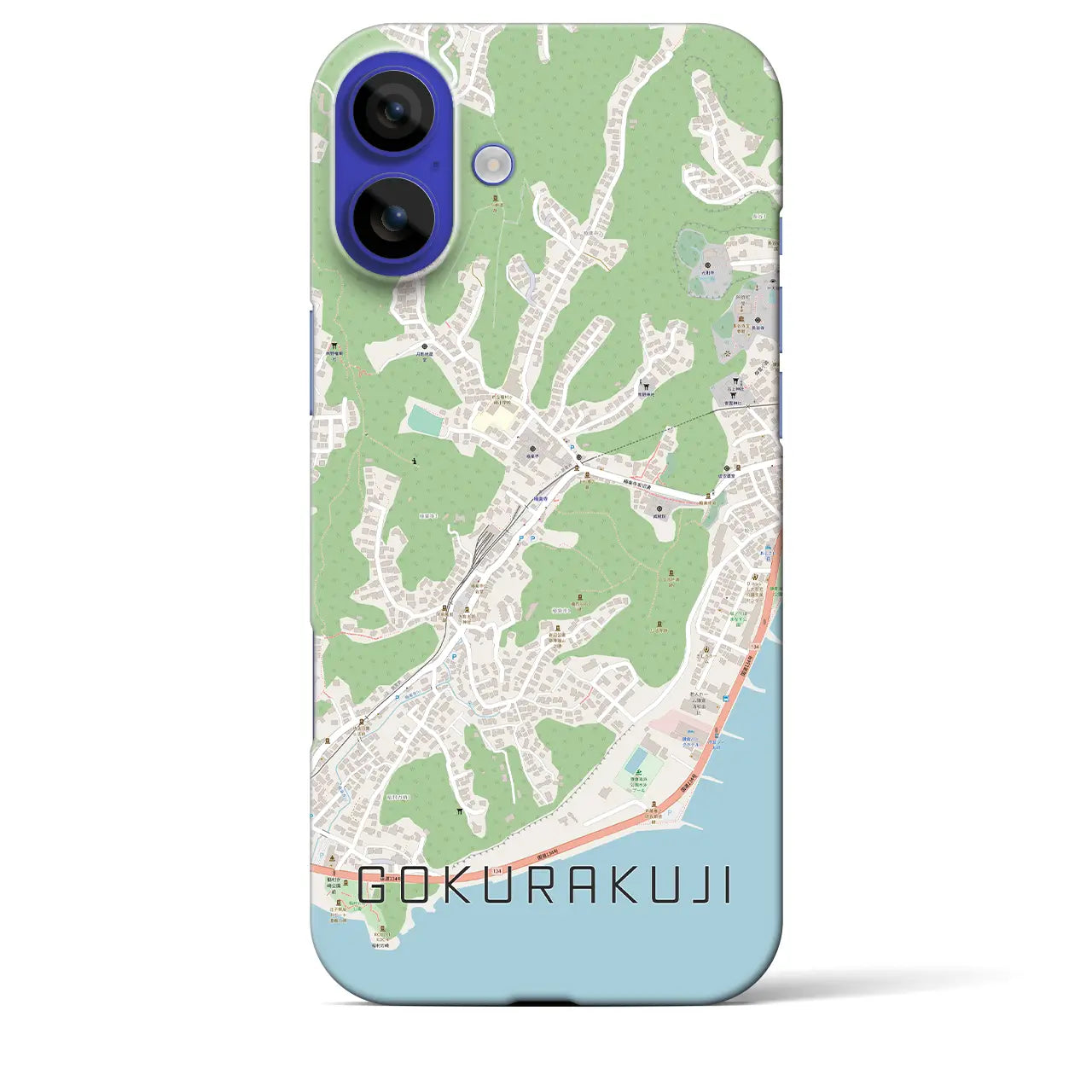 【極楽寺（神奈川県）】地図柄iPhoneケース（バックカバータイプ）