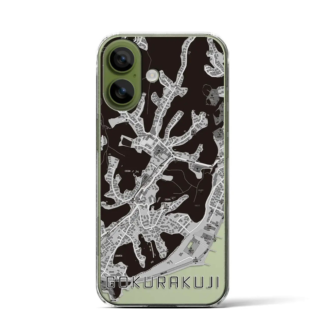 【極楽寺（神奈川県）】地図柄iPhoneケース（クリアタイプ）モノトーン・iPhone 17 Pro Max 用