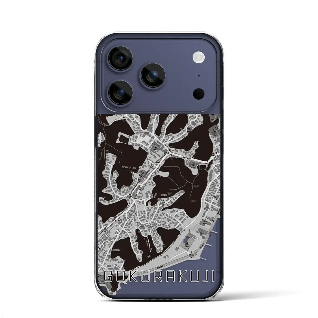 【極楽寺(神奈川県)】地図柄iPhoneケース(クリアタイプ)モノトーン・iPhone 17 Pro Max 用