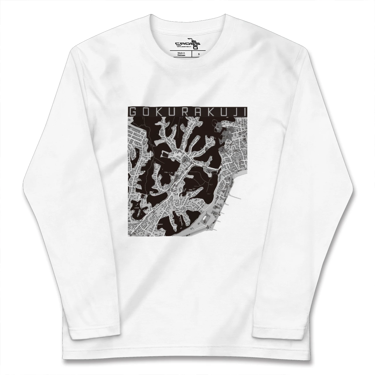 【極楽寺（神奈川県）】地図柄ロングスリーブTシャツ