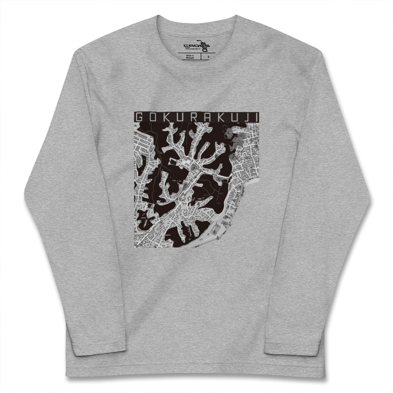 【極楽寺（神奈川県）】地図柄ロングスリーブTシャツ