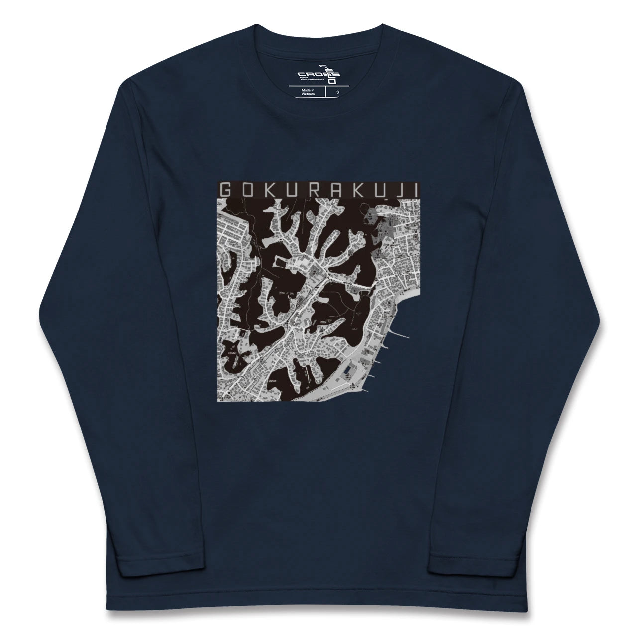 【極楽寺（神奈川県）】地図柄ロングスリーブTシャツ