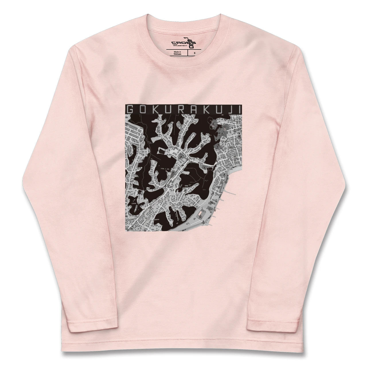 【極楽寺（神奈川県）】地図柄ロングスリーブTシャツ