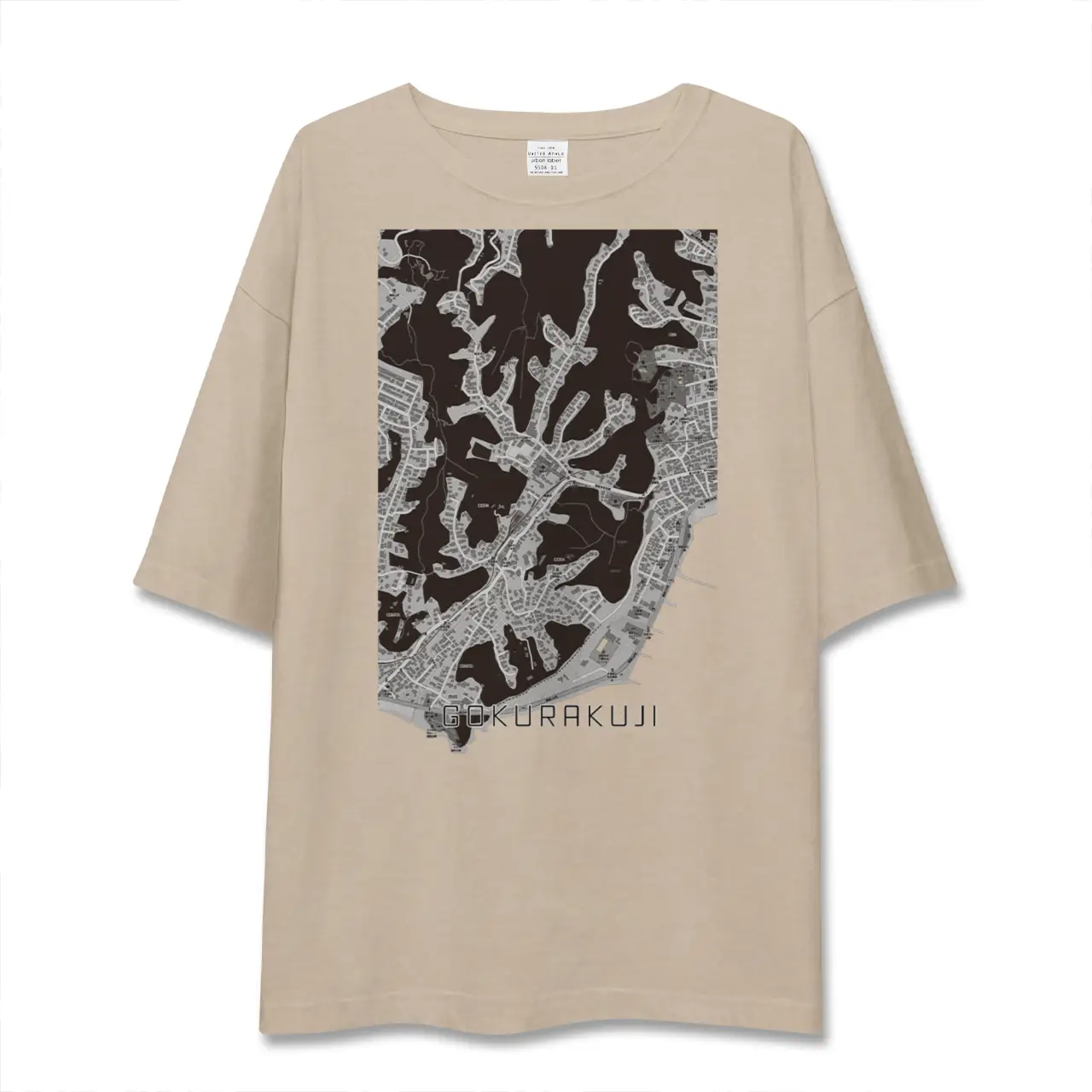 【極楽寺（神奈川県）】地図柄ビッグシルエットTシャツ