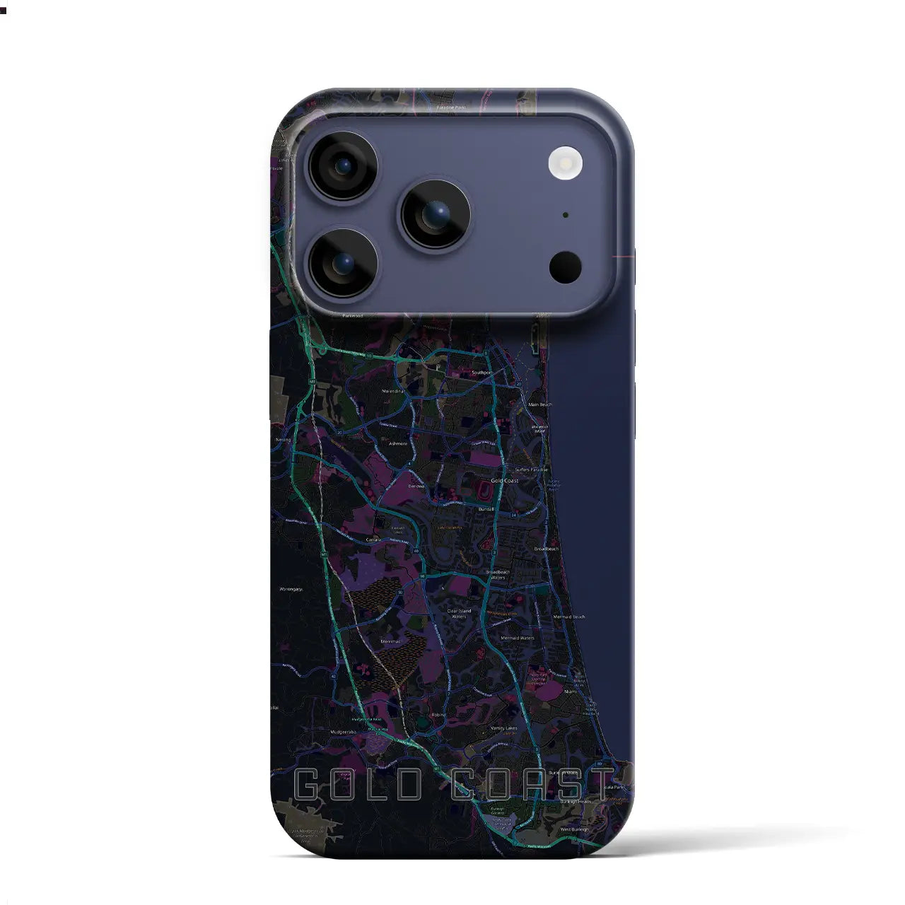 【ゴールドコースト（オーストラリア）】地図柄iPhoneケース（バックカバータイプ）