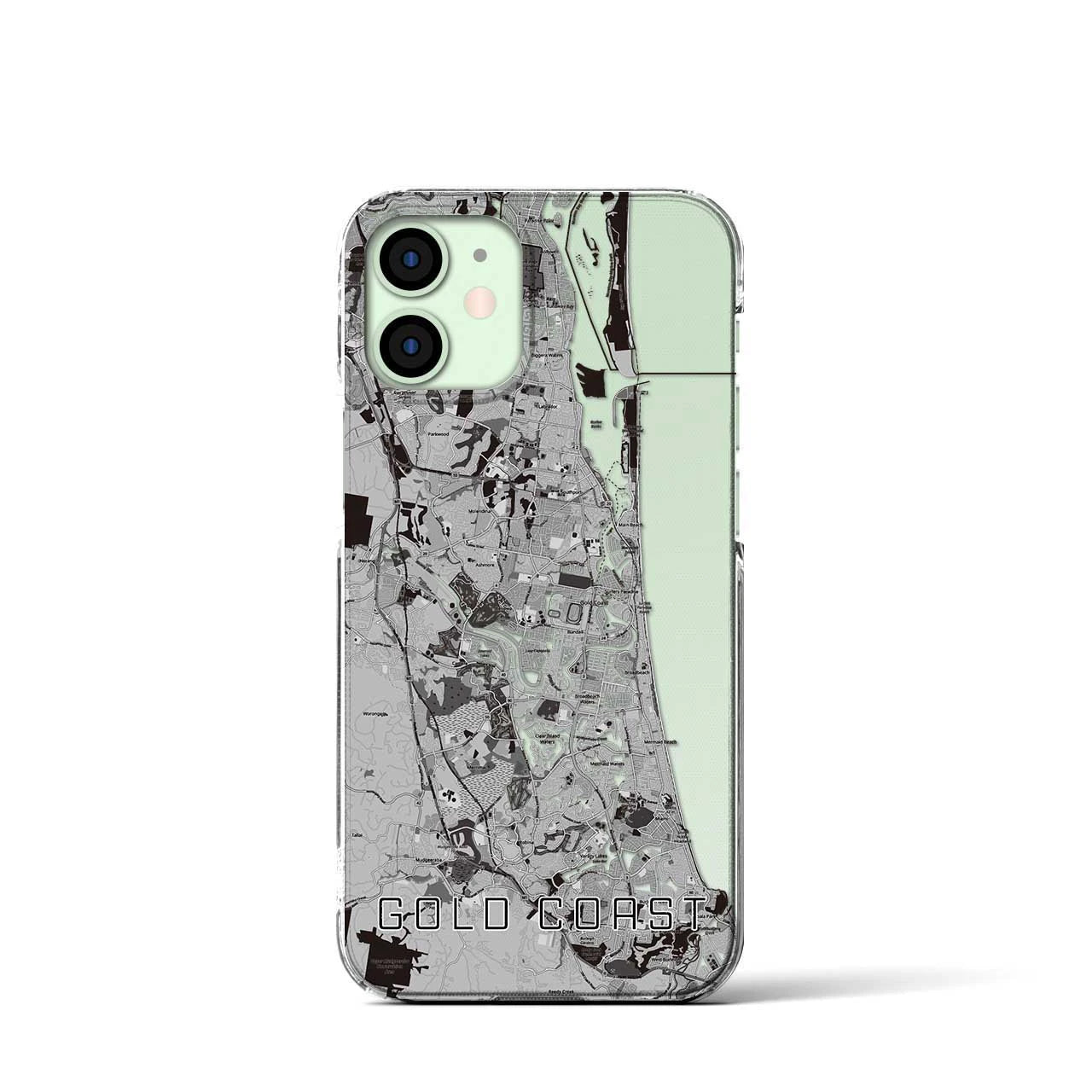 【ゴールドコースト（オーストラリア）】地図柄iPhoneケース（クリアタイプ）