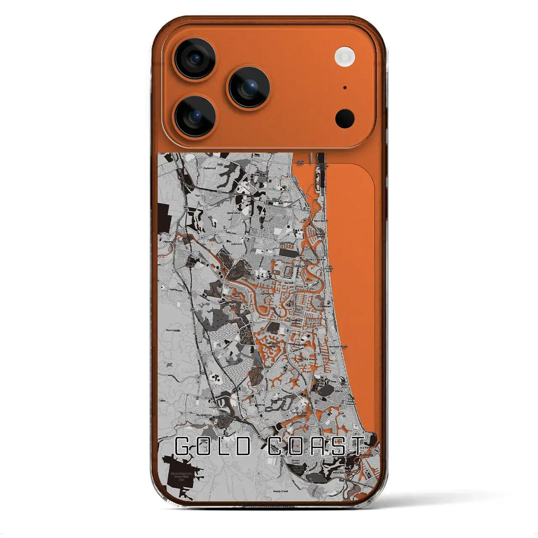 【ゴールドコースト（オーストラリア）】地図柄iPhoneケース（クリアタイプ）