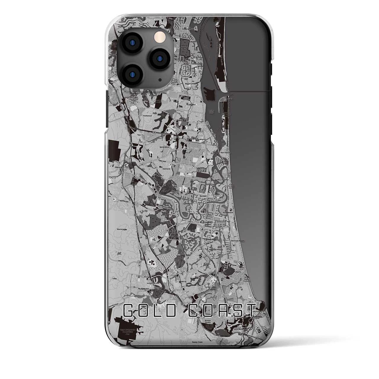 【ゴールドコースト（オーストラリア）】地図柄iPhoneケース（クリアタイプ）