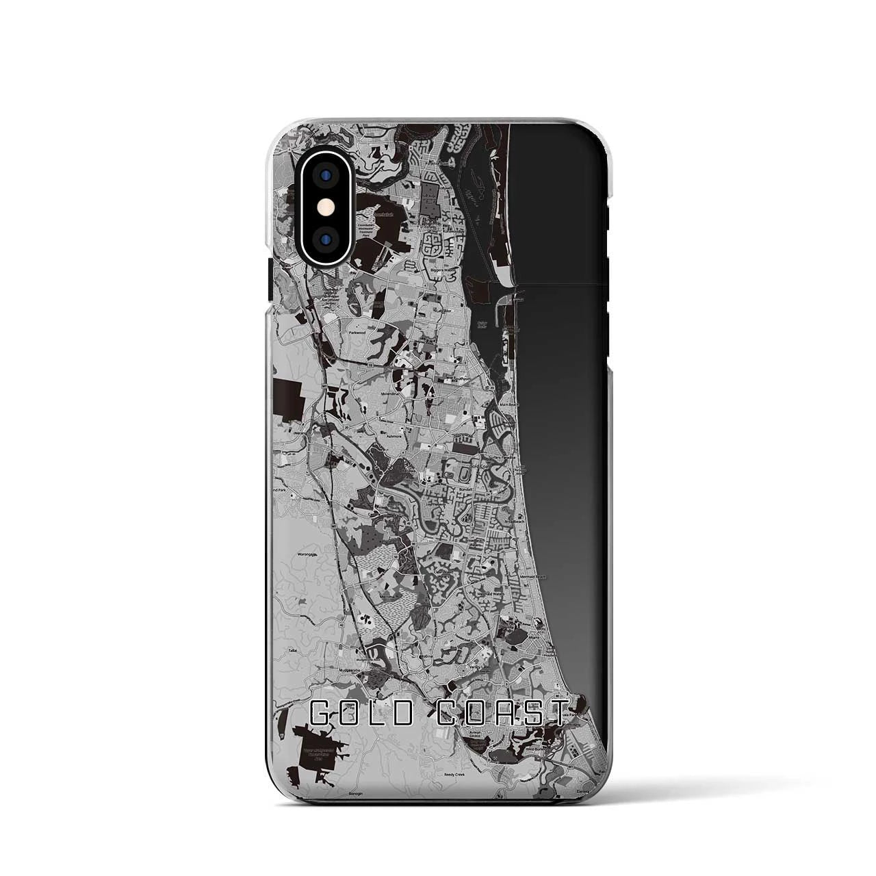 【ゴールドコースト（オーストラリア）】地図柄iPhoneケース（クリアタイプ）