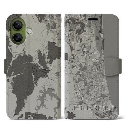 【ゴールドコースト（オーストラリア）】地図柄iPhoneケース（手帳タイプ）