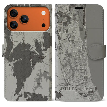 【ゴールドコースト（オーストラリア）】地図柄iPhoneケース（手帳タイプ）