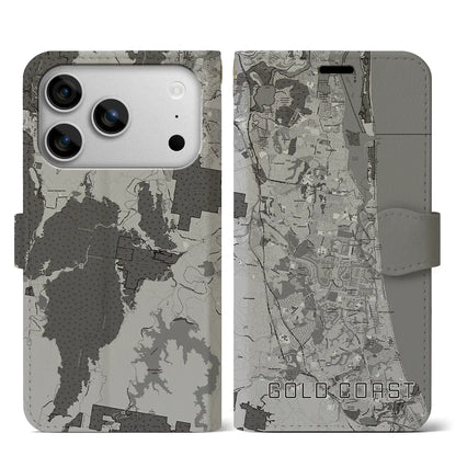 【ゴールドコースト（オーストラリア）】地図柄iPhoneケース（手帳タイプ）