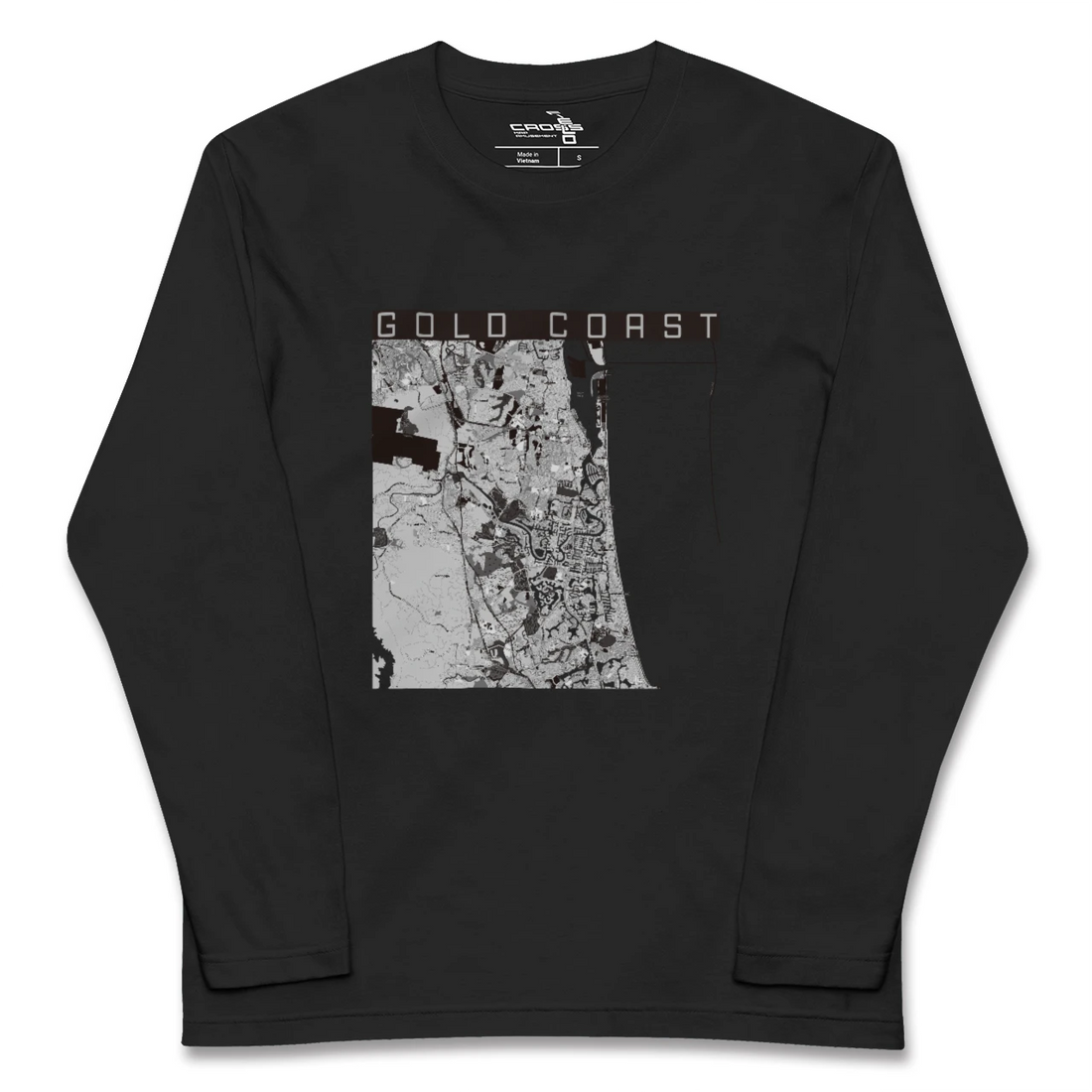 【ゴールドコースト(オーストラリア)】地図柄ロングスリーブTシャツ