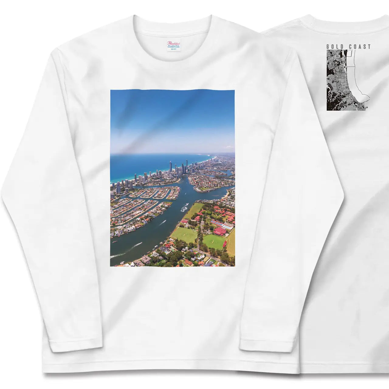 【ゴールドコースト（オーストラリア）】Map World ロングスリーブTシャツ