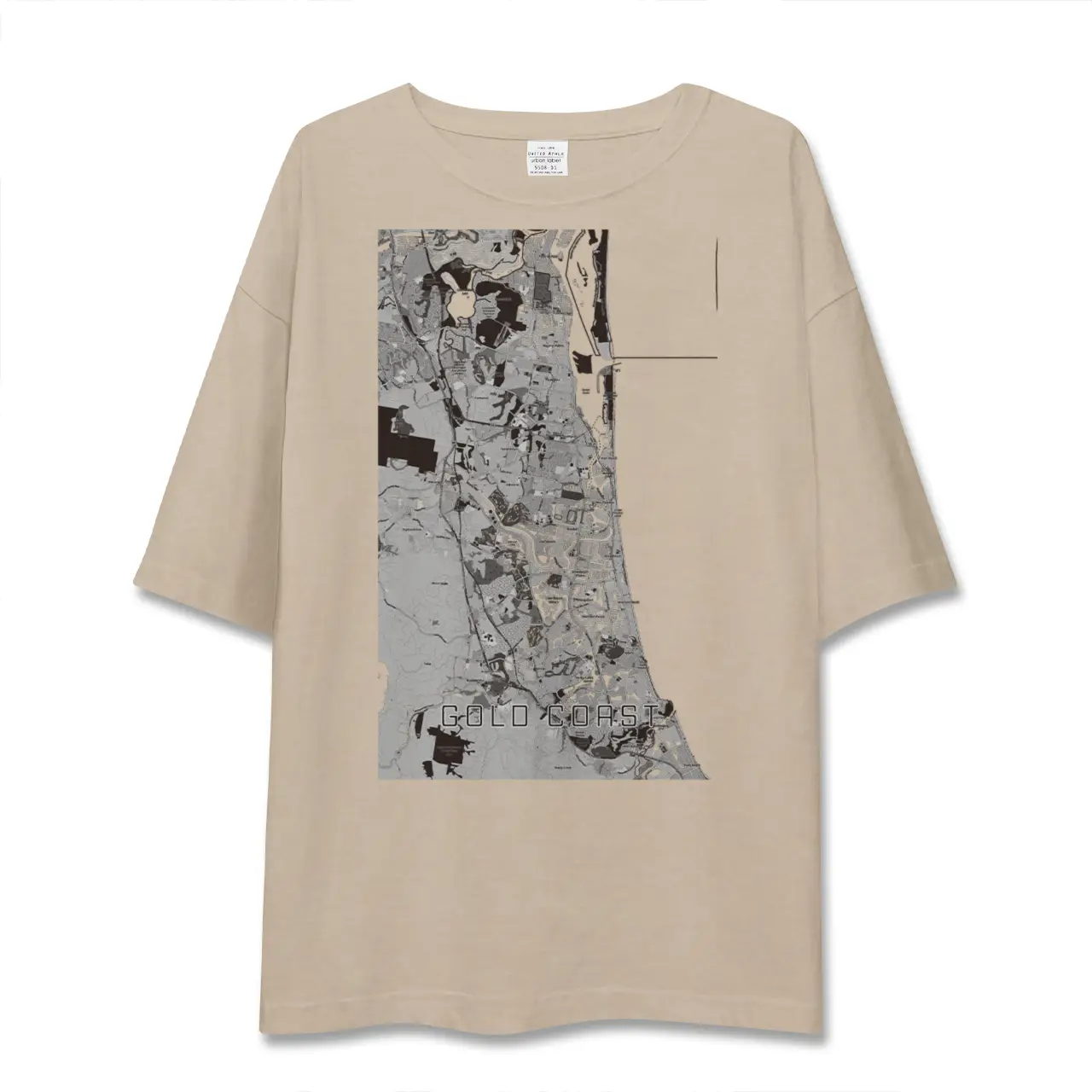 【ゴールドコースト（オーストラリア）】地図柄ビッグシルエットTシャツ