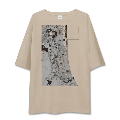 【ゴールドコースト（オーストラリア）】地図柄ビッグシルエットTシャツ